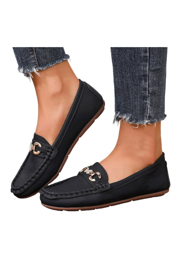 Womens Penny Loafers Classic Casual Soft Leather Sparkly Rhinestones Butterfly Slip on Walking Flats Dress Oxfords Shoes