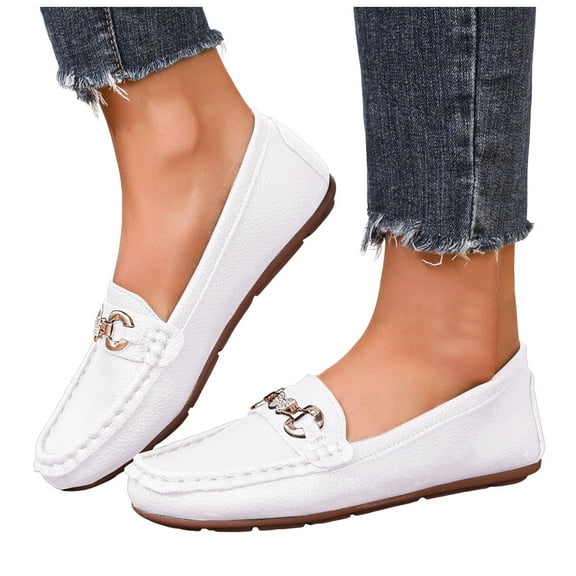 Womens Penny Loafers Classic Casual Soft Leather Sparkly Rhinestones Butterfly Slip on Walking Flats Dress Oxfords Shoes