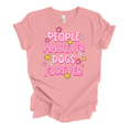 thumbnail image 1 of Womens People Whatever Dogs Forever Unisex Short Sleeve Graphic Tee-Pink-large, 1 of 1