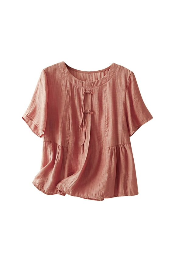 Womens Peplum Tops Tie Front Puff Sleeve Cute Summer Blouse Casual Babydoll Trendy Shirt Vacation Outfit 2026