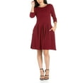 thumbnail image 1 of Womens Perfect Fit Flare Pocket Dress Fit And Flare Burgundy L, 1 of 1