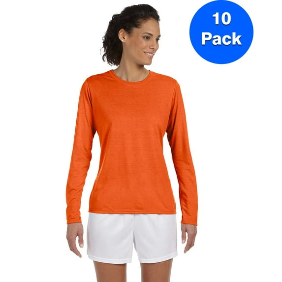 Womens Performance Long-Sleeve T-Shirt 10 Pack