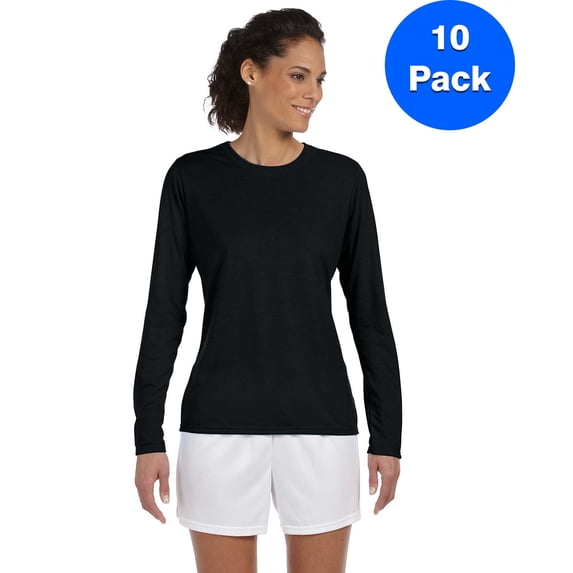 Womens Performance Long-Sleeve T-Shirt 10 Pack