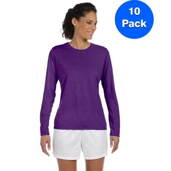 Womens Performance Long-Sleeve T-Shirt 10 Pack