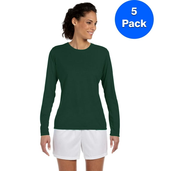 Womens Performance Long-Sleeve T-Shirt 5 Pack