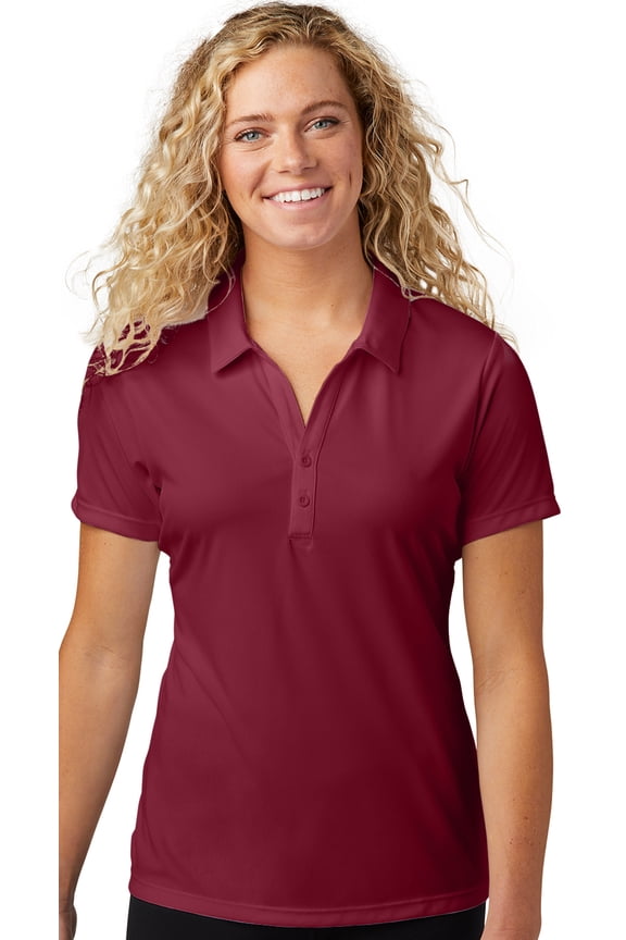 Womens Performance Moisture-Wicking Polo Shirt, Extra-Small Maroon