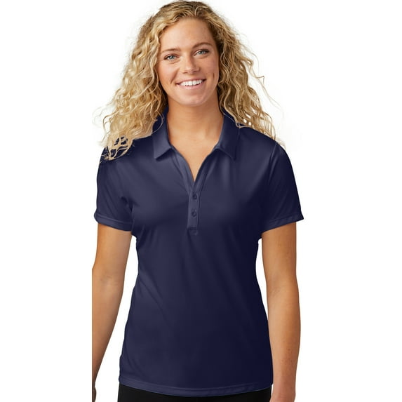 Womens Performance Moisture-Wicking Polo Shirt, Large True Navy