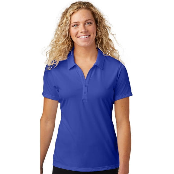 Womens Performance Moisture-Wicking Polo Shirt, Large True Royal