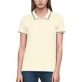 thumbnail image 1 of Bwndum Womens Performance Collared Shirt Shirt Short Sleeve - Slim Fit Moisture Wicking Active Golf Tennis Top for Women, Beige,Size S, 1 of 6