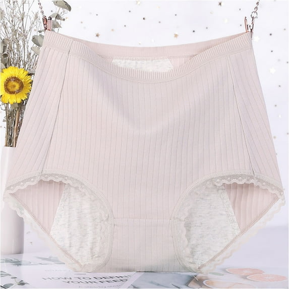 uublik Womens Period Panties Plus Size Cotton Menstrual Panties Leakproof Easy Clean Postpartum Briefs