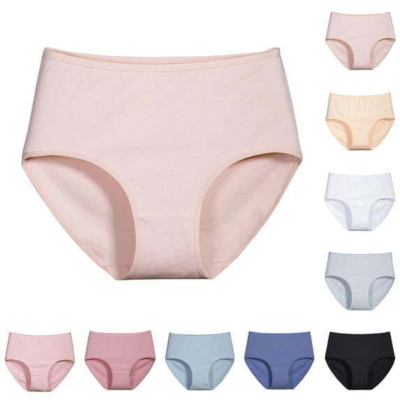 Womens Period Underwear Heavy Flow High Absorbency Panties High Waisted Menstrual Leakproof Postpartum Briefs XXL 14# Light pink