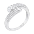 thumbnail image 1 of Womens Perry 0.62 CT Cubic Zirconia Rhodium Contemporary Wrap Ring - Size 10, 1 of 1