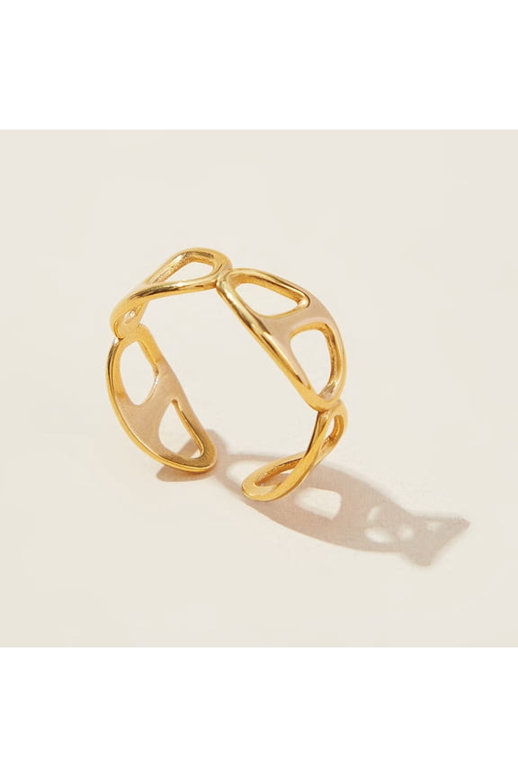 Womens Personalized Gold Titanium Steel Ring Irregular Diamond Shape Fashion Jewelry Gift For Her Durable Forever