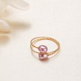 thumbnail image 1 of Womens Personalized Pearl Ring With Freshwater Pearls Rice Droplet Circle White Pink Purple Copper Alloy Pearl, 1 of 2