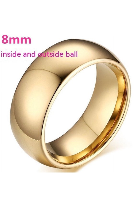 Womens Personalized Ring Stainless Steel Electroplated Ring Fashion Jewelry Gift for Her Golden Arc Ring Stainless