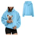 thumbnail image 1 of Womens Pet Dog Pouch Hoodies Oversized Fleece Pet Carrier Hoodies Long Sleeve Large Pocket Pet Hoodie Warm Fall Winter Clothes, 1 of 9