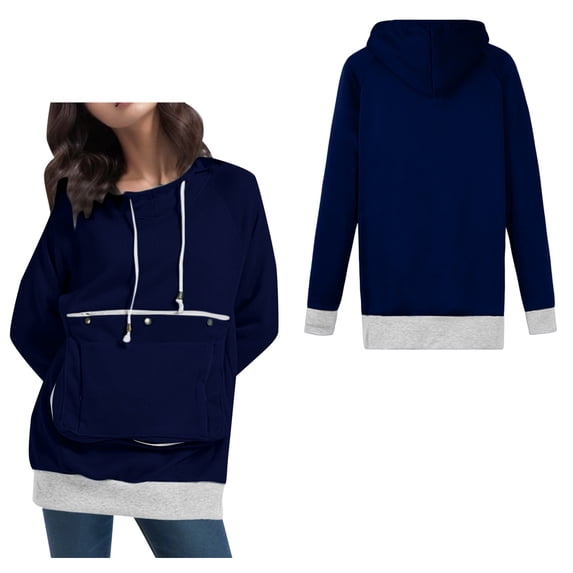 Womens Pet Hoodie with Pouch Pet Hoodie Carrier Long Sleeve Large Pocket Sweater with Dog Pouch Fall Clothes