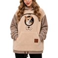 thumbnail image 1 of Womens Pet Pouch Hoodie Small Pet Carrier Sweatshirt Loose Fit Casual Fall Winter Tops for Women Adjustable Hem with Zipper Pouch Cute Graphic Hooded Fleece Pullover Long Sleeve, 1 of 4