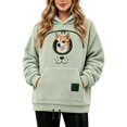 thumbnail image 1 of Womens Pet Pouch Hoodie Small Pet Carrier Sweatshirt Loose Fit Casual Fall Winter Tops for Women Long Sleeve with Zipper Pouch Adjustable Hem Cute Graphic Hooded Fleece Pullover, 1 of 4