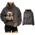 thumbnail image 1 of Womens Pet Pouch Hoodie Women Oversized Dog Carrier Hoodie Casual Long Sleeve Oversized Pocket Dog Hoodie for Women Winter Clothes, 1 of 8
