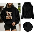 thumbnail image 1 of Womens Pet Pouch Hoodie Women Oversized Pet Carrier Hoodie Creative Long Sleeve Oversized Pocket Kangaroo Hoodie Winter Clothes, 1 of 9