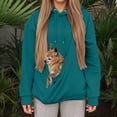 thumbnail image 1 of Womens Pet Pouch Hoodies Oversized Cat and Dog Pouch Pullover Sweatshirt with Pockets (Dark Green M Regular ver), 1 of 5