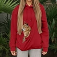 thumbnail image 1 of Womens Pet Pouch Hoodies Oversized Cat and Dog Pouch Pullover Sweatshirt with Pockets (Red M Regular ver), 1 of 5