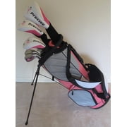 Womens Petite Complete Custom Made Golf Set Clubs for Ladies 50-55 Tall Taylor Fit Driver, Wood, Hybrid, Irons, Putter, Cart Bag Beautiful Pink & White Color