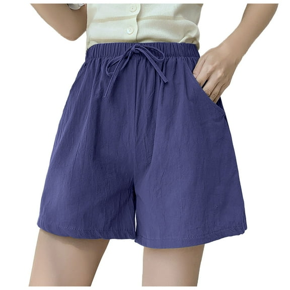 Womens Petite Shorts Summer Broad High Waist Loose Sports Casual Pants