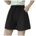 thumbnail image 1 of Womens Petite Shorts Summer Broad High Waist Loose Sports Casual Pants, 1 of 5