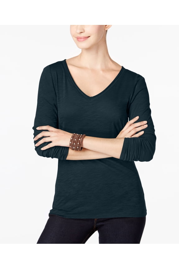 Womens Petite Slub Top Deep Twilight PXS