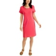 thumbnail image 1 of Womens Petite Sweetheart Cutout Neckline Dress, Pink, Size pet / med, 1 of 1