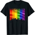 thumbnail image 1 of Womens Philadelphia City Rainbow Flag Skyline Lgbt Gay Pride T-Shirt White Medium, 1 of 5