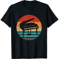 thumbnail image 1 of Womens Piano Retro Style Vintage T-Shirt White Medium, 1 of 5