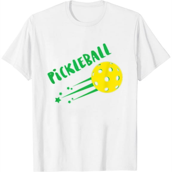 Womens Pickleball Graphic T-Shirt White Medium
