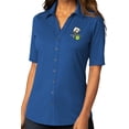 thumbnail image 1 of Womens Pickleball Patch Button-Down Stretch Shirt, Large True Blue, 1 of 4