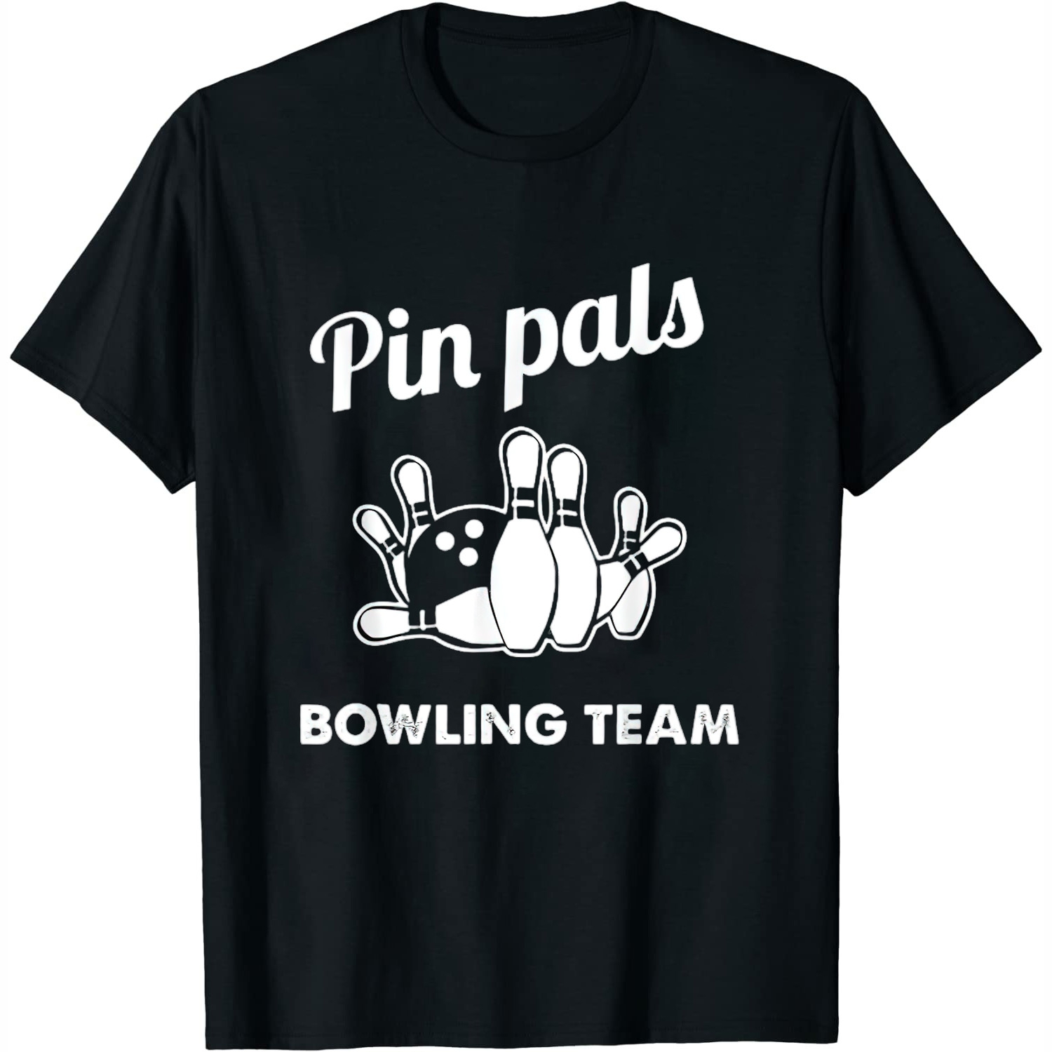 Womens Pin Pal Bowling Team Bowl Gift For Bowler TShirt Black 3XLarge