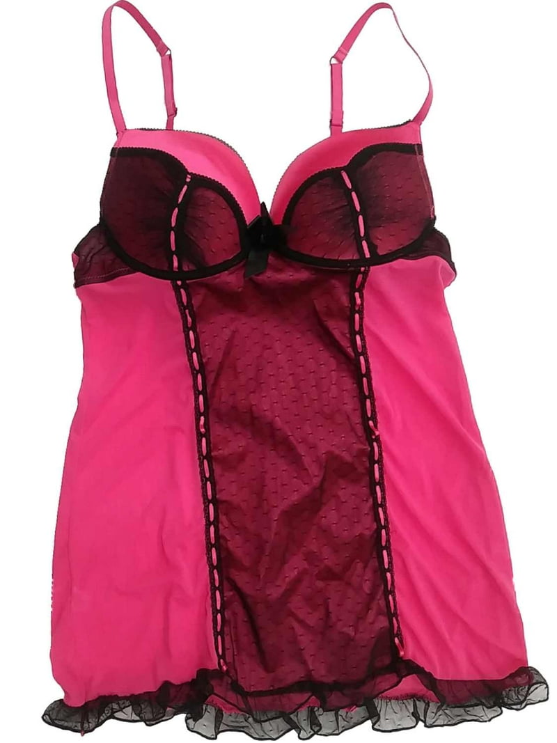 Womens Pink Black Babydoll Nightie Nightgown Lace Corset Lingerie Teddy - Walmart.com Womens Pink Black Babydoll Nightie Nightgown Lace Corset Lingerie Teddy - Walmart.com