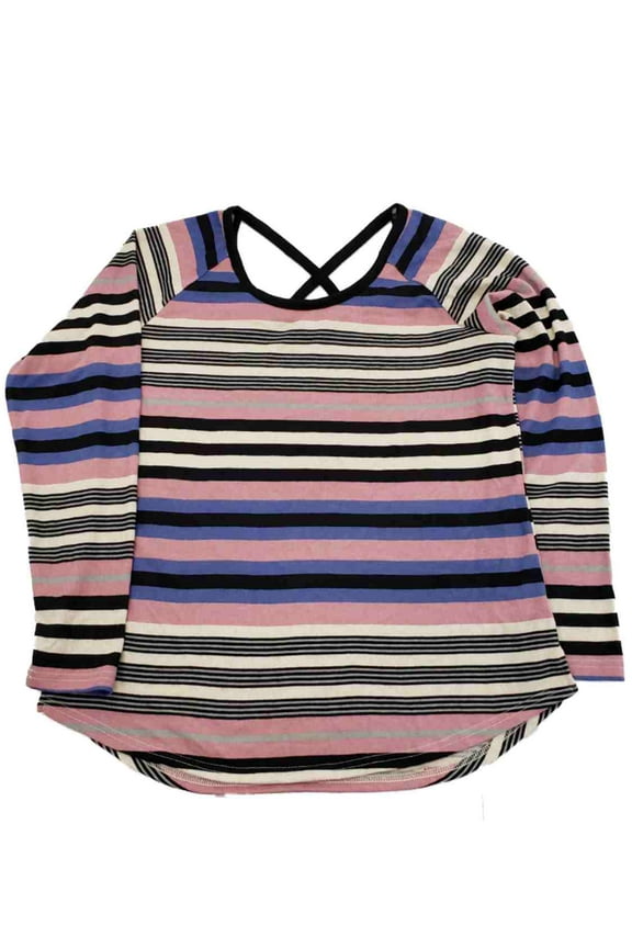 Womens Pink Blue Black Beige Stripe Long Sleeve Shirt Top Lightweight Sweater 3X