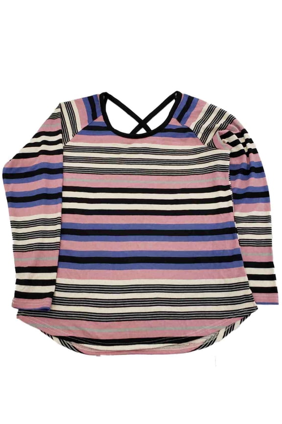 Womens Pink Blue Black Beige Stripe Long Sleeve Shirt Top Lightweight Sweater XL