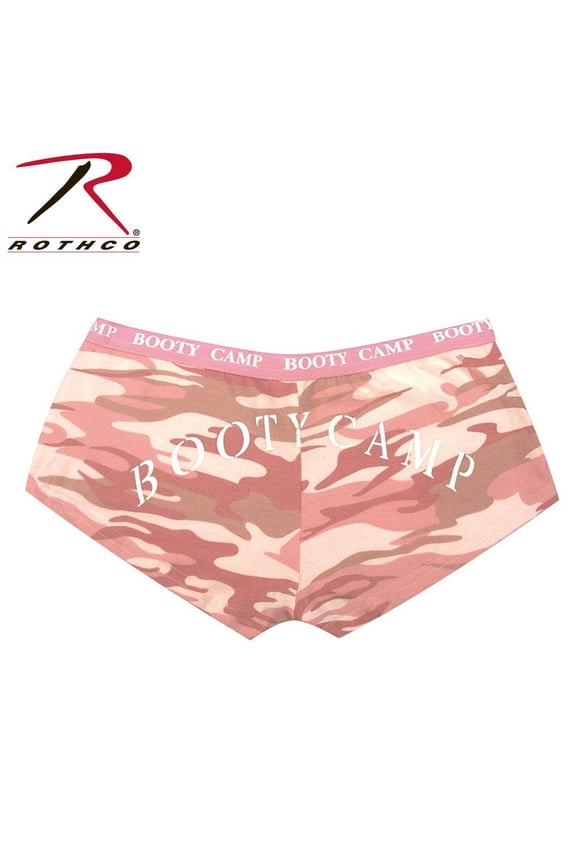 Womens Pink Camo Booty Camp Shorts Underwear