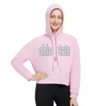 thumbnail image 1 of Womens Pink Color Blend Waffle Long Sleeve Hooded Tee, 1 of 1