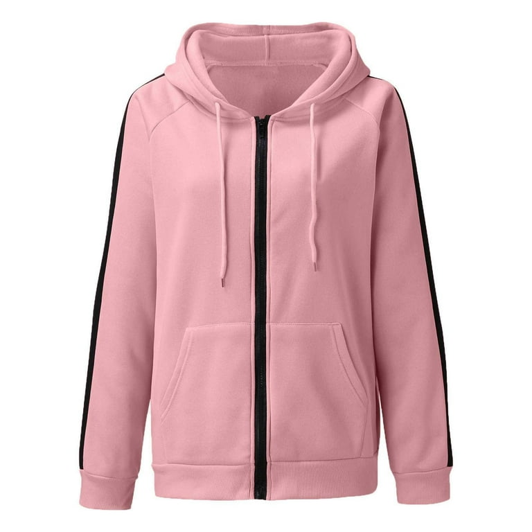 Women's pink ribbon full zip hoodie hotsell