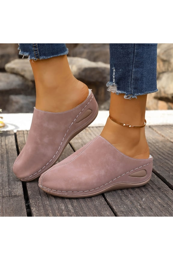 Womens Pink Fuzzy Slide Sandals Comfortable Memory Foam Low Platform Sandals for Women Wide Width Indoor Outdoor,Size 38