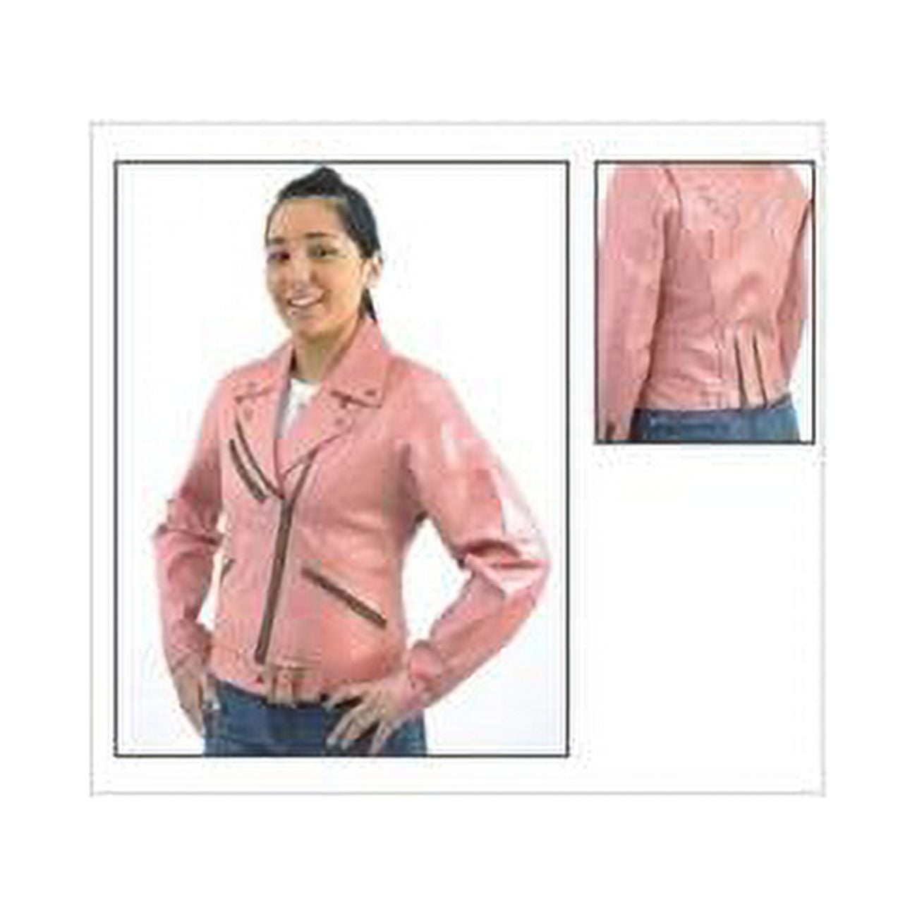 Womens Pink Leather Jacket Medium Walmart