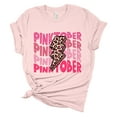 thumbnail image 1 of Womens Pink Ribbon Tshirt Pinktober October Lightning Bolt Breast Cancer Awareness T-shirt-Pink-xxl, 1 of 1