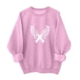 thumbnail image 1 of Womens Pink Sweatshirt Crewneck Breast Cancer Awareness Sweatshirts Long Sleeve Heart Ribbon Print Pullover Tops (XL, Pink 04), 1 of 4