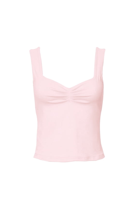 Womens Pink Tank Top Trendy Solid Summer Tank Tops Adjustable Baggy U Neck Sleeveless Womens Camisole Casual Basic Cami Shirts