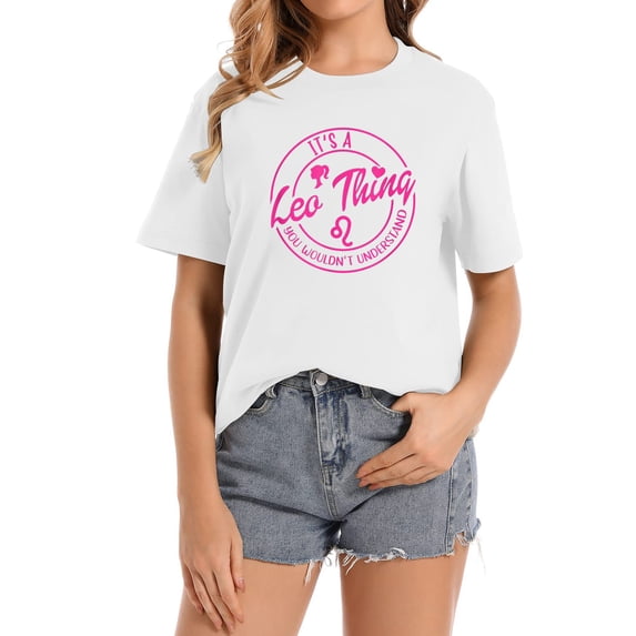 Womens Pink Vintage Leo Things For Women Zodiac Gift Horoscope T-Shirt