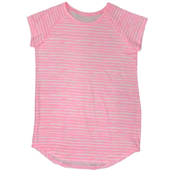 Womens Pink & White Stripe Sleepshirt Nightgown Sleep Shirt Gown Large